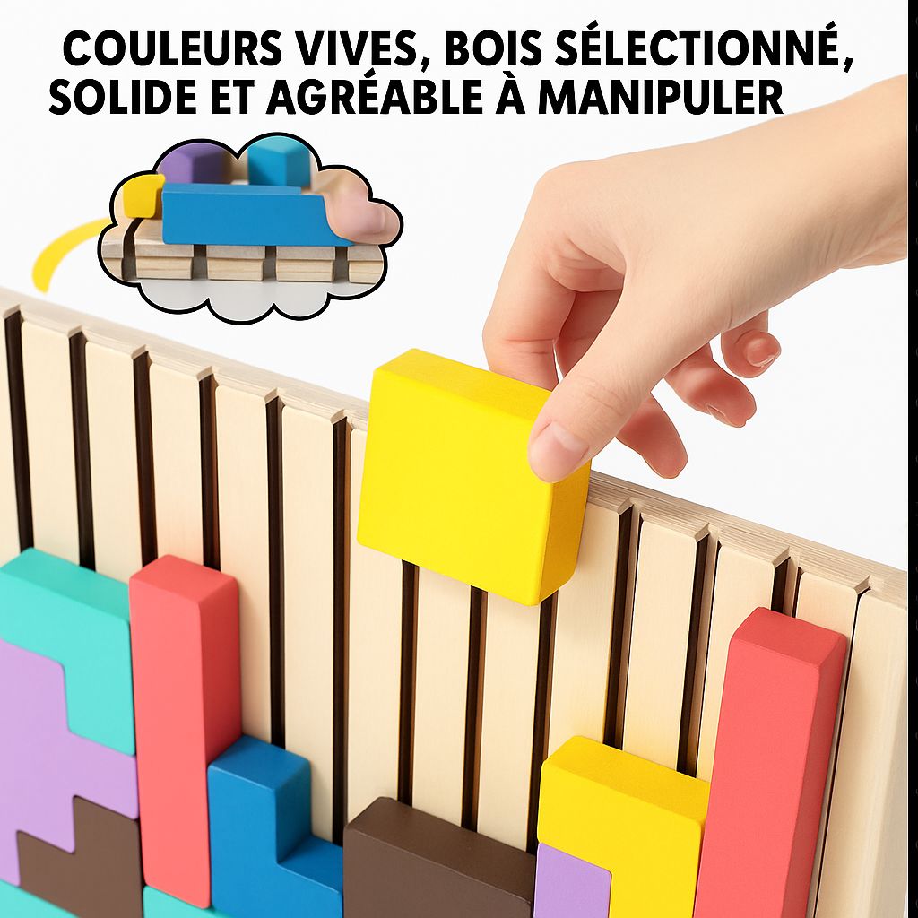 Wooden Puzzle Toy Stacking Game for Family Gathering Activity Brain Teaser STEM for Kids Adults Montessori Educational Sensory